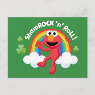 Elmo   Shamrock 'n' Roll Rainbow Postcard