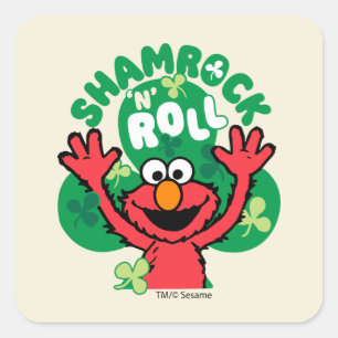 Elmo   Shamrock 'N' Roll Square Sticker