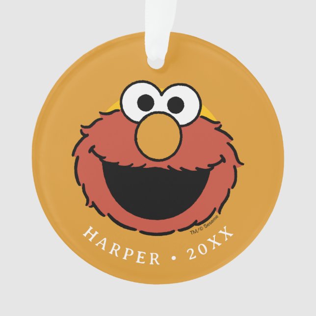 Elmo Smiling Face Ornament (Front)