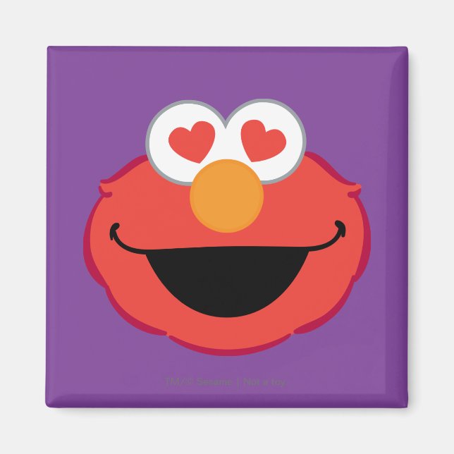 Elmo Smiling Face with Heart-Shaped Eyes Magnet (Front)