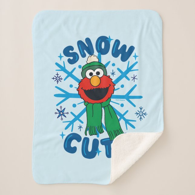 Elmo Snow Cute Sherpa Blanket (Front)