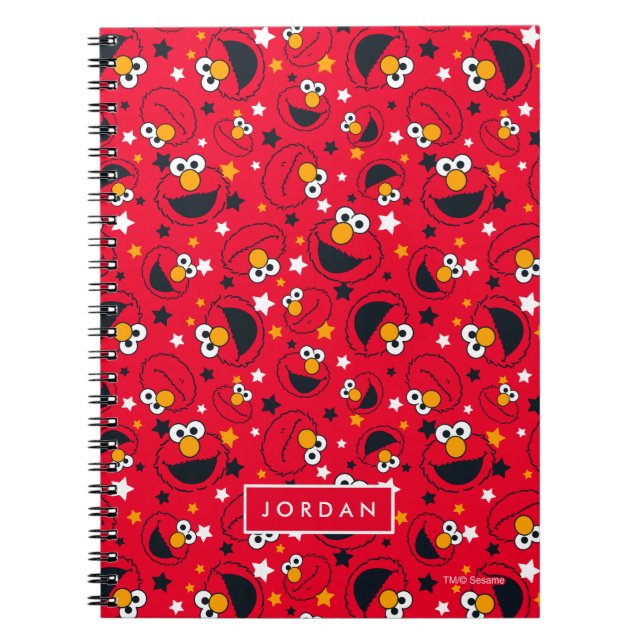 Elmo | So Silly Star Pattern | Add Your Name Notebook (Front)