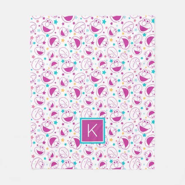 Elmo | Sweet & Cute Star Pattern | Monogram Fleece Blanket (Front)