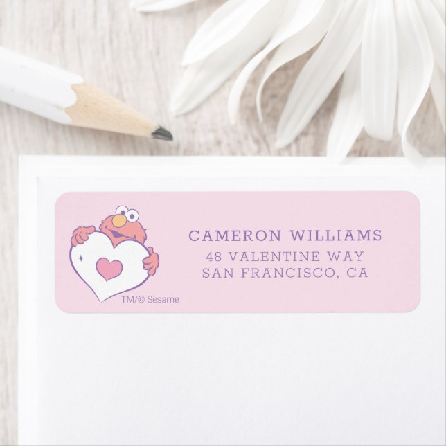 Elmo Sweetheart Birthday Return Address Label (Insitu)