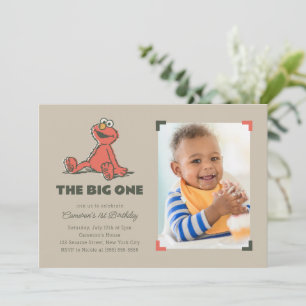 Elmo   The Big One First Birthday - Photo Invitation