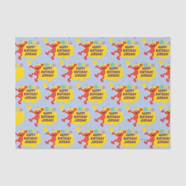 Elmo With Party Balloons Pattern Tissue Paper (Front)