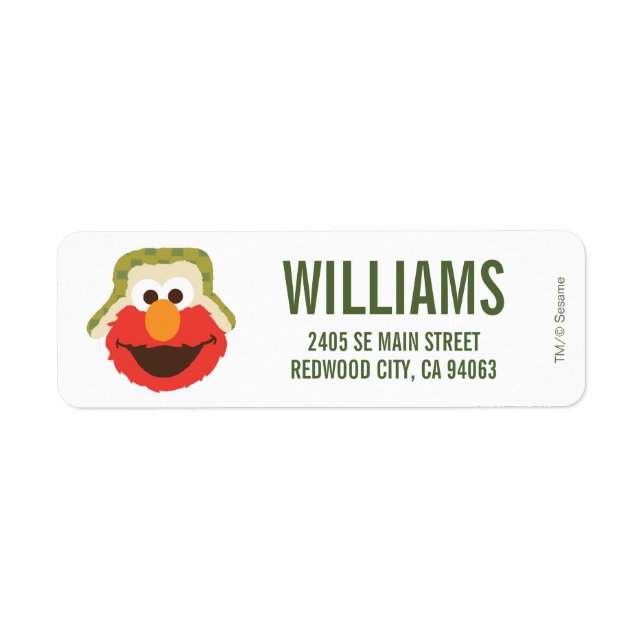 Elmo Woodland Face Return Address Label (Front)