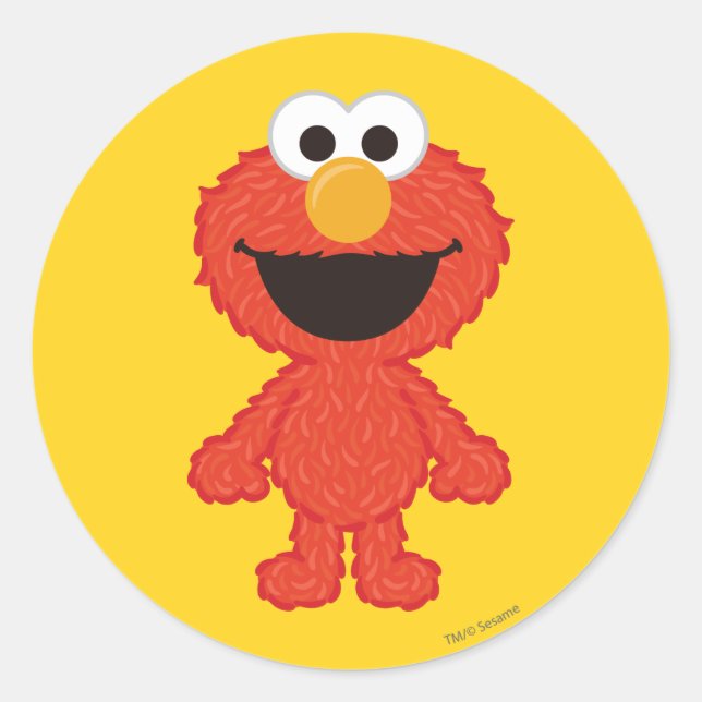 Elmo Wool Style Classic Round Sticker (Front)