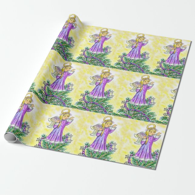 Eloise Christmas Angel JL Biel Wrapping Paper (Unrolled)