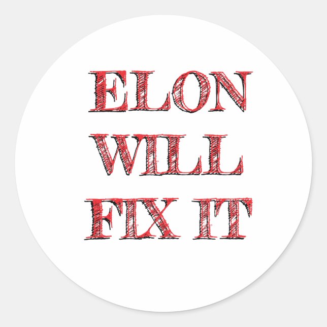 ELON DOGE CLASSIC ROUND STICKER (Front)