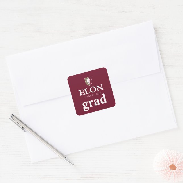 Elon | Graduate 20XX Square Sticker (Envelope)