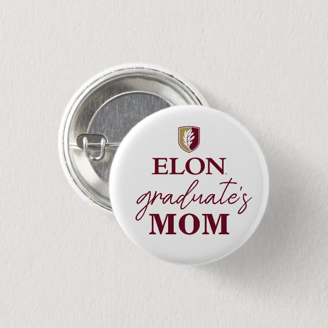 Elon | Graduate's Mum 3 Cm Round Badge (Front & Back)