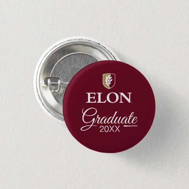 Elon | Graduation 3 Cm Round Badge (Front & Back)