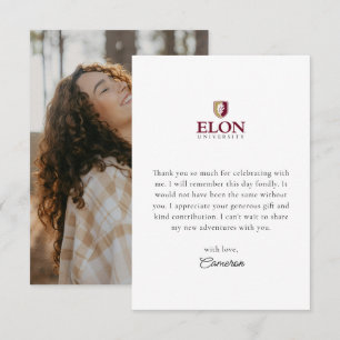 Elon Graduation Thank You Card