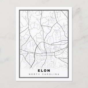 Elon Map Postcard