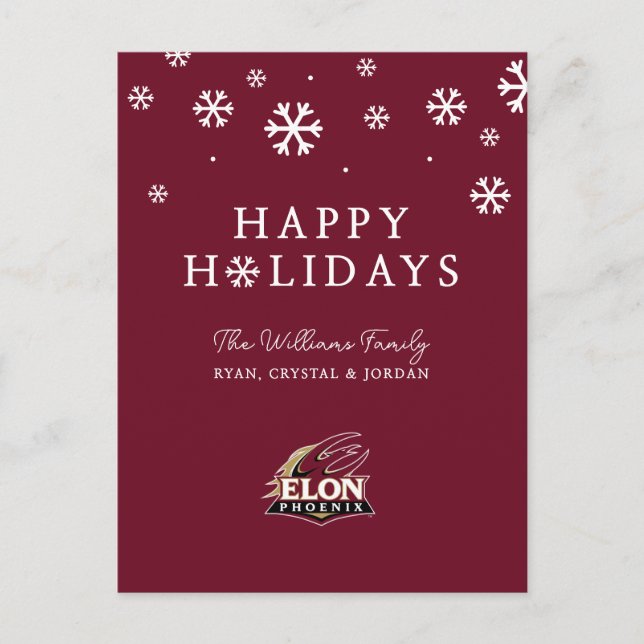 Elon Phoenix Holiday Postcard (Front)
