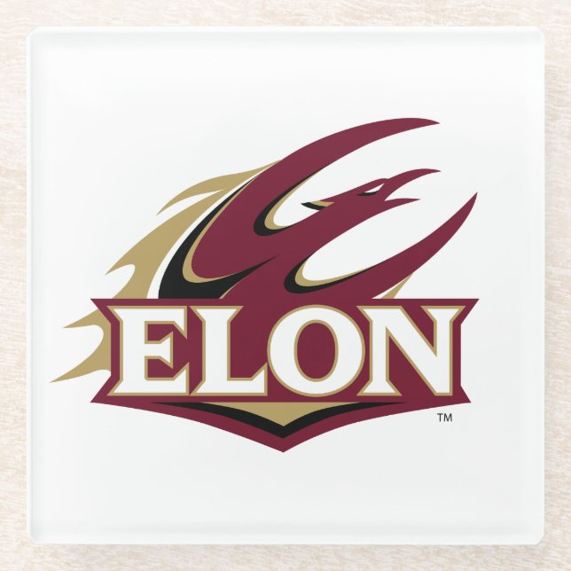 Elon Phoenix Logo Glass Coaster (Front)