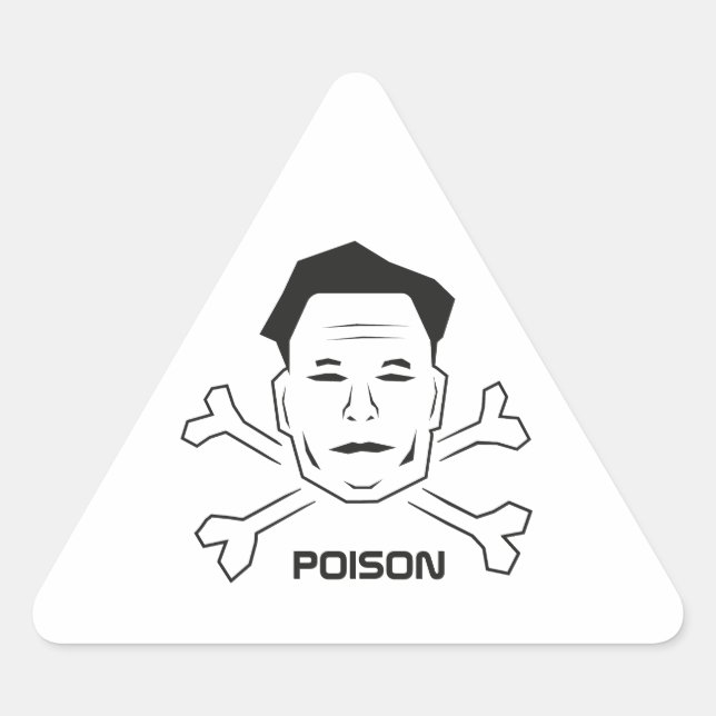 Elon Poison, Anti Elon Musk Triangle Sticker (Front)