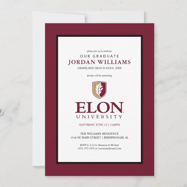 Elon University Announcement (Front)