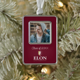 Elon University Class of 20XX Silver Plated Framed Ornament