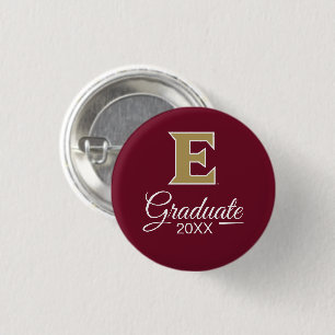 Elon University E 3 Cm Round Badge