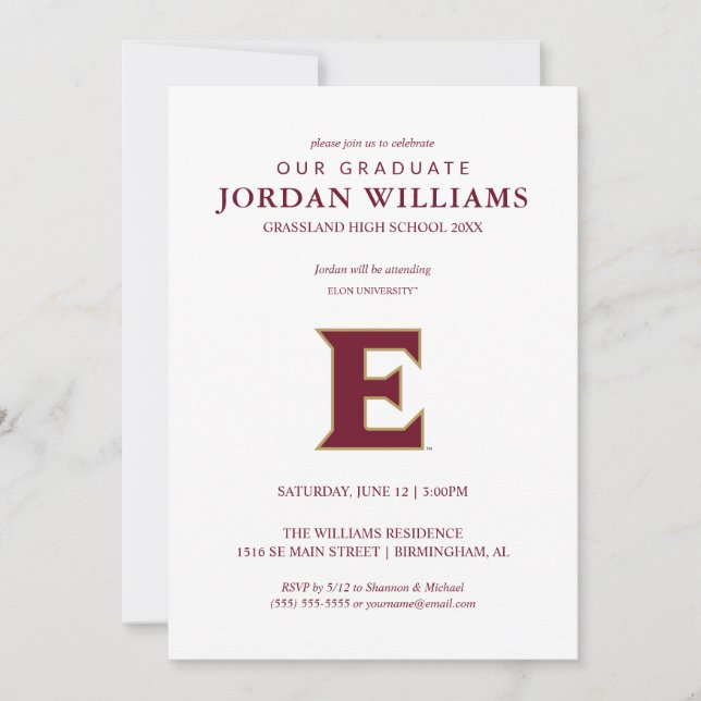 Elon University E Announcement (Front)