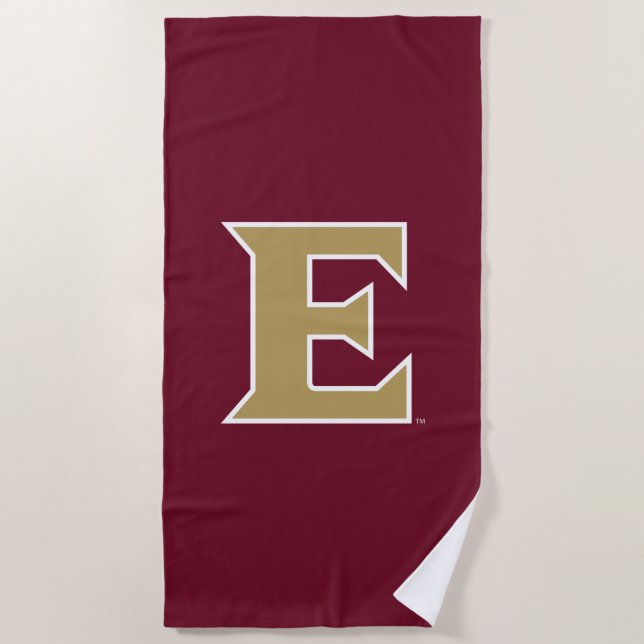 Elon University E Beach Towel (Front)
