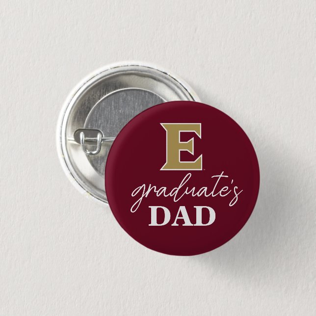 Elon University E | Graduate's Dad 3 Cm Round Badge (Front & Back)