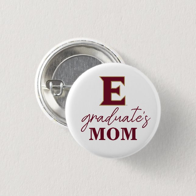 Elon University E | Graduate's Mum 3 Cm Round Badge (Front & Back)