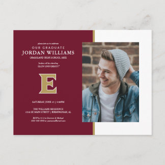 Elon University E | Graduation Announcement Postcard