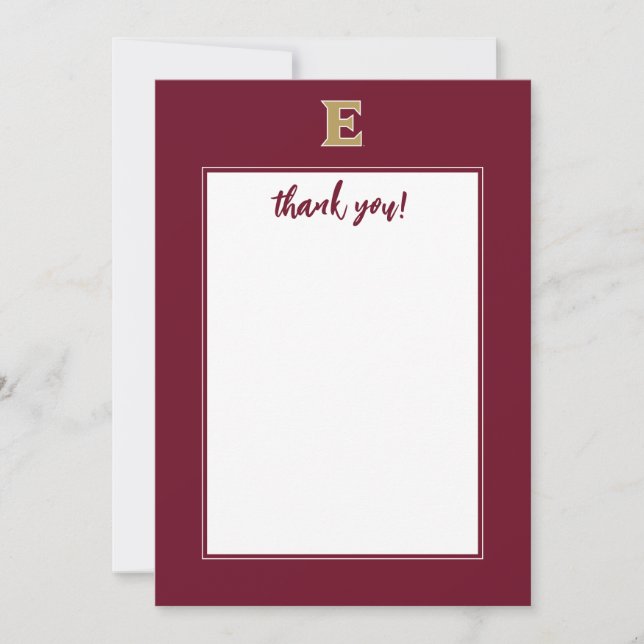 Elon University E | Thank You Card (Front)