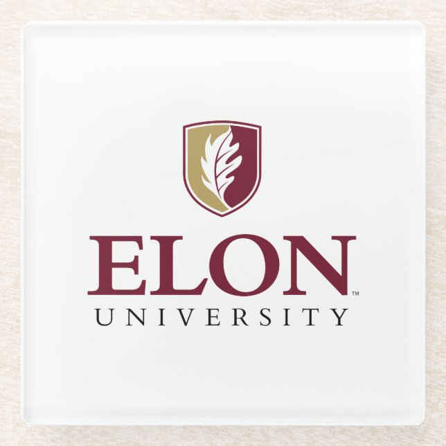 Elon University Glass Coaster (Front)
