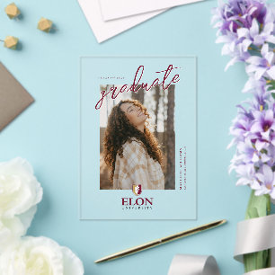 Elon University Graduation Acrylic Invitations