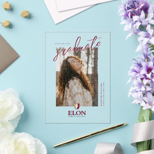 Elon University Graduation Acrylic Invitations (Insitu (Wedding))