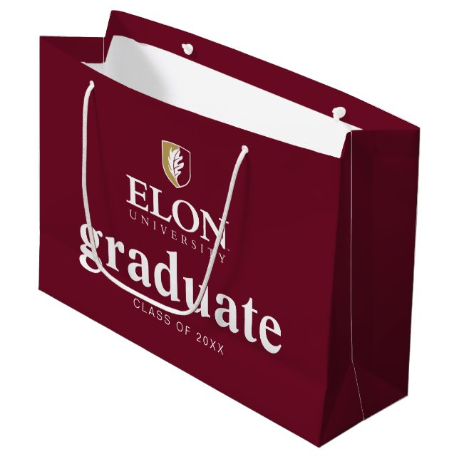 Elon University Graduation Large Gift Bag (Front Angled)