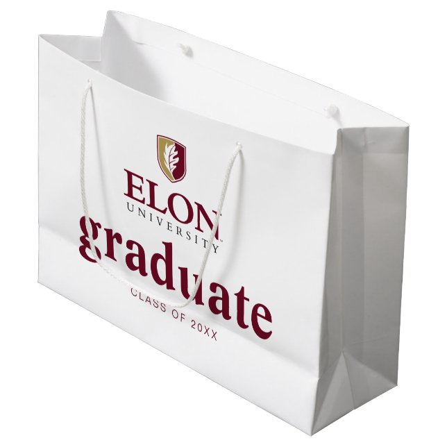 Elon University Graduation Large Gift Bag (Front Angled)