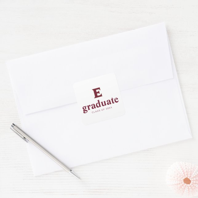 Elon University Graduation Square Sticker (Envelope)