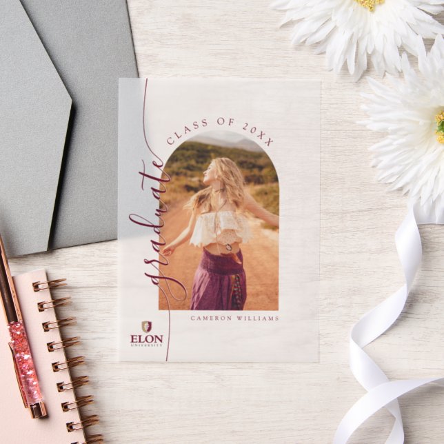 Elon University Graduation Vellum Invitations (Wedding)