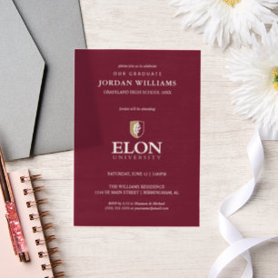 Elon University Graduation Vellum Invitations