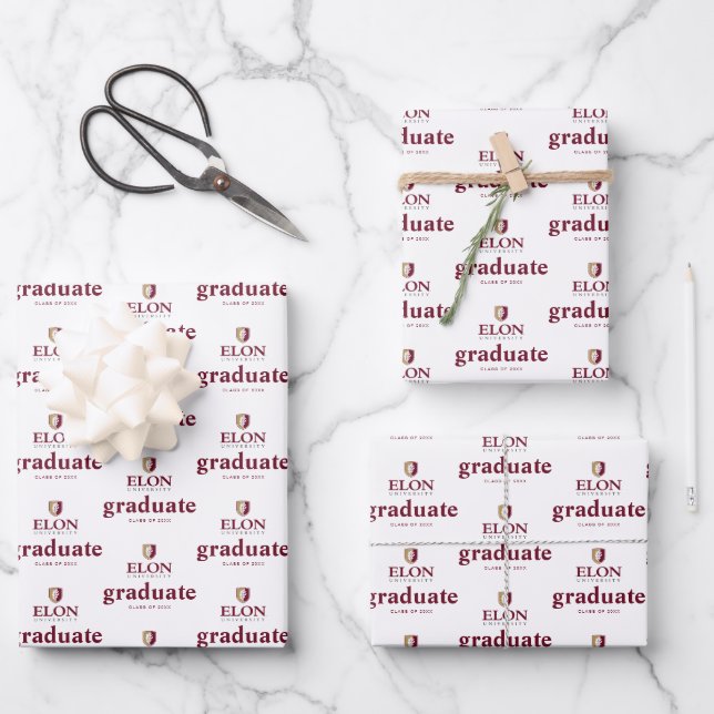 Elon University Graduation Wrapping Paper Sheet (Front)