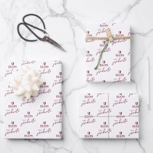 Elon University Graduation Wrapping Paper Sheet (Front)