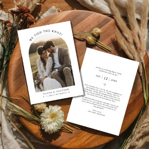 Eloped Boho Budget We Tied The Knot Wedding Photo Announcement