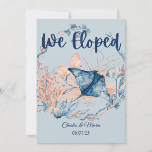 Eloped By The Sea Wedding Announcement 