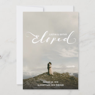 Eloped Names Marriage Announcement Post-Party