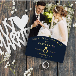 Eloped Navy Elegant Golden Photo Sophisticated