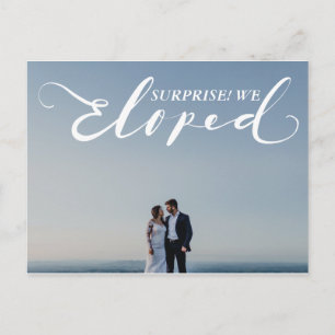 "Eloped" Surprise Marriage Elegant Announcement Postcard