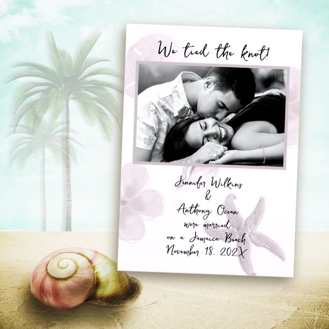Eloped Tropical Lavender Photo Announcement (Creator Uploaded)