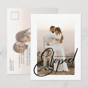 Eloped Wedding Photo Just Married Celebration Announcement Postcard