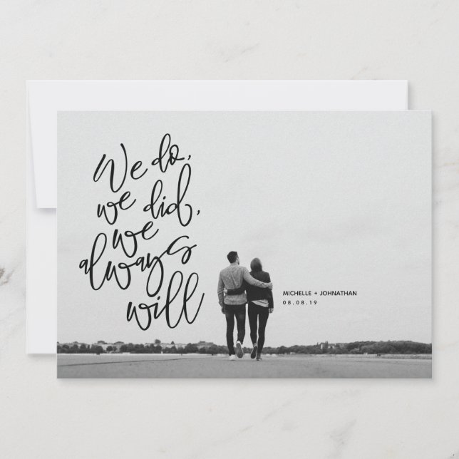 Elopement announcement and invitation card (Front)