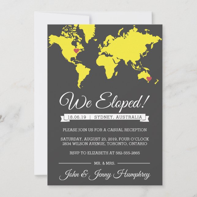 Elopement Announcement and Reception Invitation (Front)